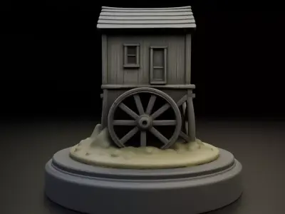 old broken mill 3D print model