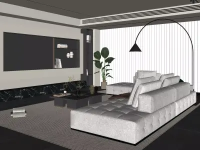 Light luxury living room 3D model get