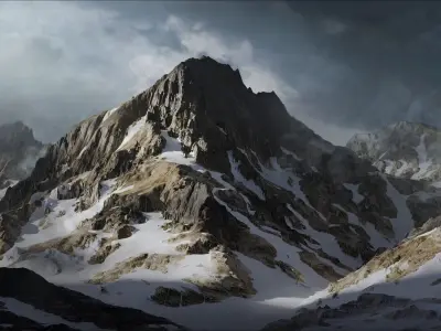16K Cinematic Snow Mountain 3D model