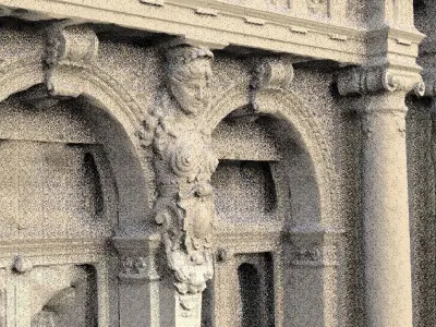 Greek Goddess Statue pillar wall 3D model