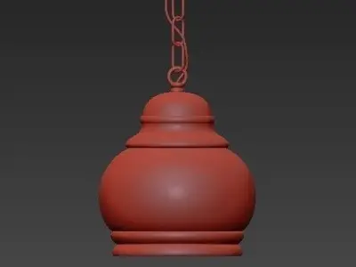 Iron Built Matte Black Vintage Pendant 2 3D model