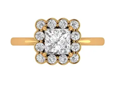 Princess Solitaire Ring 3D print model get