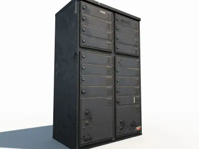 Old Mailbox Low Poly PBR Low-poly 3D model