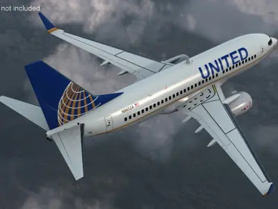  United Airlines Boeing 737-700 with Interior Rigged 
