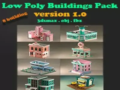 Low Poly City Pack Low-poly 3D model