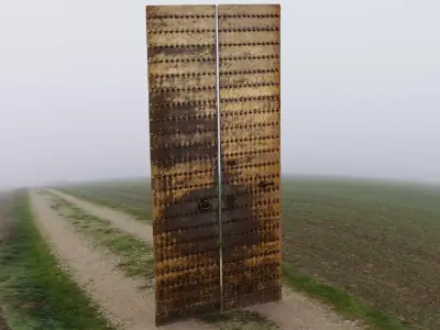 Ancient Bronze Riveted Doors Pack 3 Low-poly 3D model