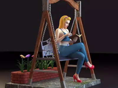 The Love Park Reader The Swing Date Diorama SFW and NSFW 3D print model