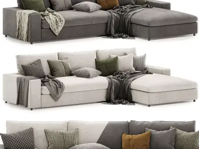 L Shaped Sectional Sofa Right Hand 3D model