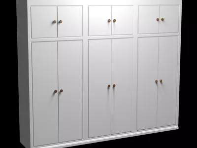 wardrobe with four doors 3D model