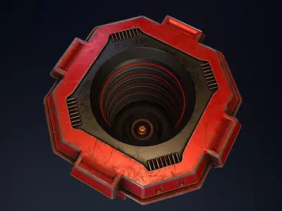 Sci-Fi Battery Module and Energy Cell Low-poly 3D model