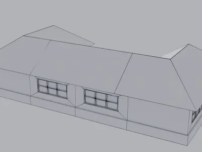 House with roof Low-poly 3D model