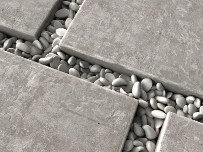 Paving tile pebble n15 3D model