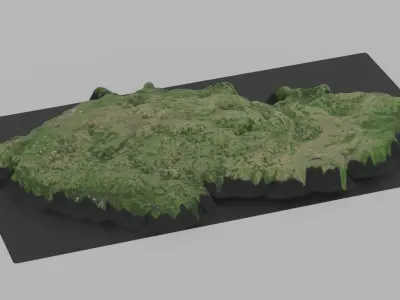 Czech Republic Map Country Low-poly 3D model