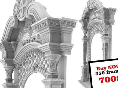 Frame 7 arched window 3D print model