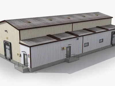Factory x2 Low-poly 3D model