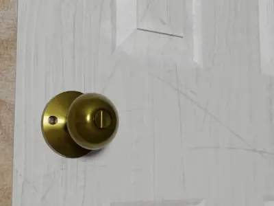 Worn White Door Low-poly 3D model