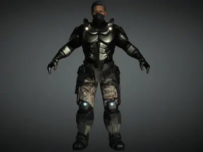 AAA Sci-Fi  Male  Character 01 Low-poly 3D model