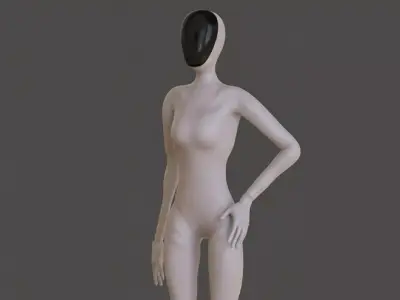 Female Robot Low-poly 3D model purchase