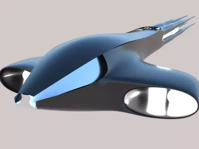 Spaceship Sci-fi 3D Low-poly 3D model