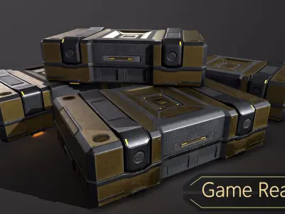 Sci-fi Box Game ready Low-poly 3D model