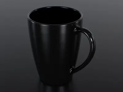 Latte Ceramic Mug with 10 Inside Color Variations Low-poly 3D model