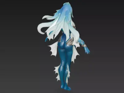 Female Fish Creature 3D Model Low-poly 3D model