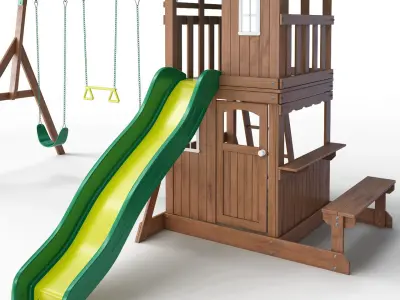 Oakmont All Cedar Swingset 3D model