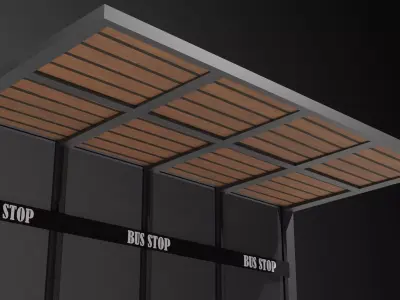 Bus Stop   Low-poly 3D model