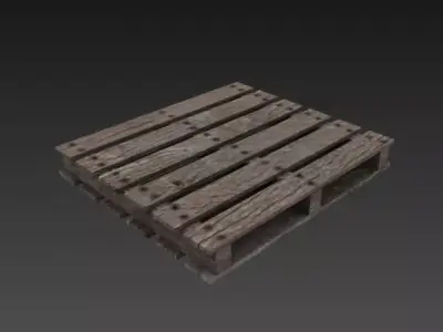 Low poly Weathered wooden pallet Free low-poly 3D model