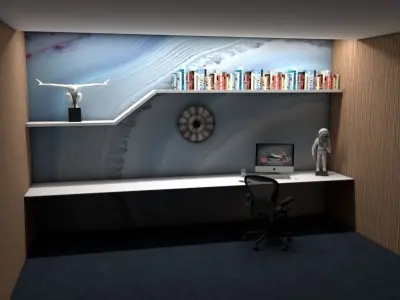 study  desk 3d model Free 3D model