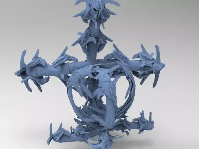 Transformer tail architecture 5 Low-poly 3D model