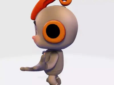 Cartoon Robot 3d Model Low-poly 3D model