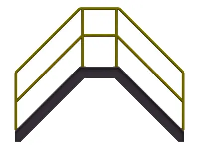 Industrial Steel Crossover Stair 3D model