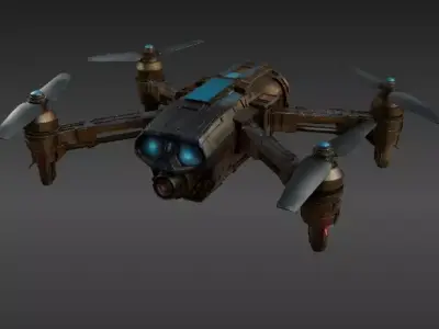 Futuristic Drone 3D Model  Game-Ready PBR  Sci-Fi Asset Low-poly 3D model