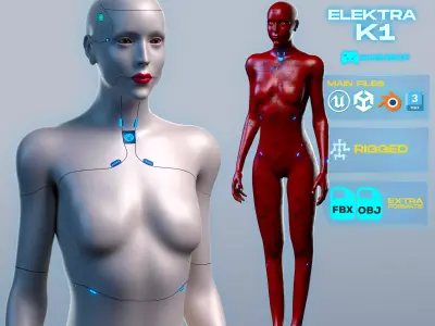 Advanced Female Humanoid Sci-fi Game Ready Character 3D Model Low-poly 3D model