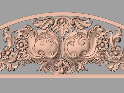 Door flower 3D relief STL Model for CNC woodworking carving E310 3D model