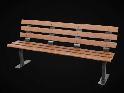 Street bench  Low-poly 3D model