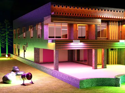 House Exterior Landscape Design 3D model