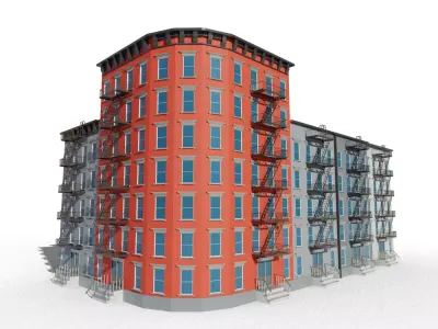 City appartment Low-poly 3D model