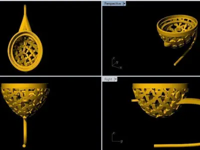 Oval Stone Stud Earrings 3dm file 3D print model