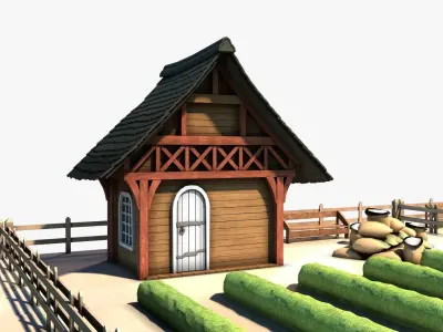 Farm 01 Low-poly 3D model