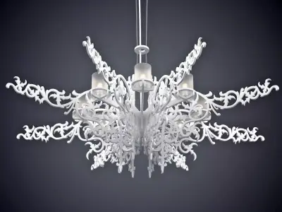 Mansion snowflake chandelier 3D model