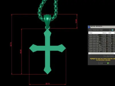 Cross Light Gold 3CP061 3DM STL 3D model