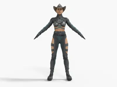 Western Sci-Fi Outfit Clothing  Low-poly 3D model
