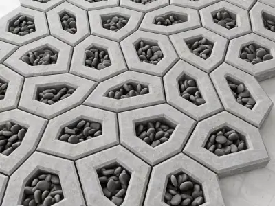 Area Ngon paving pebble 3D model