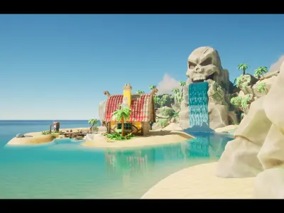 Stylized Pirate Dream Island Low-poly 3D model