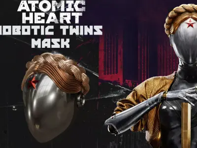 Atomic Heart Robotic Twins Helmet 3D print model