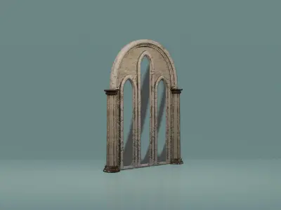Gotic Window Set Low-poly 3D model