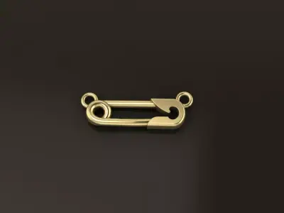 Safety Pin Pendant 15MM WIDTH LENGTH SMALL SIZE  3D print model