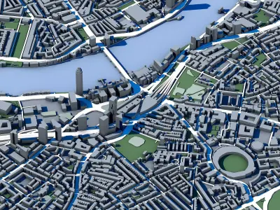 Kia Oval London Surrey County Cricket Ground Kennington Stadium  3D model
